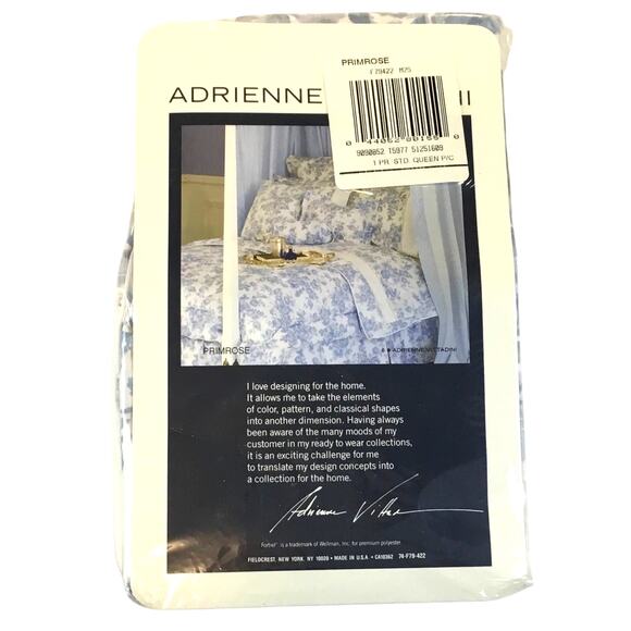 Queen Sheet Set Adrienne Vittadini Blue Floral New in Pkg - Picture 5 of 5